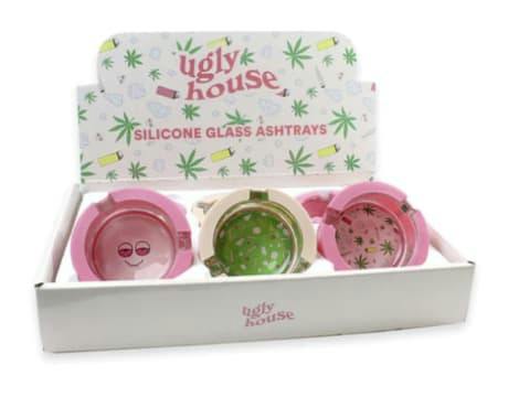Silicone & Glass 3" Ashtrays - Pot Patterns