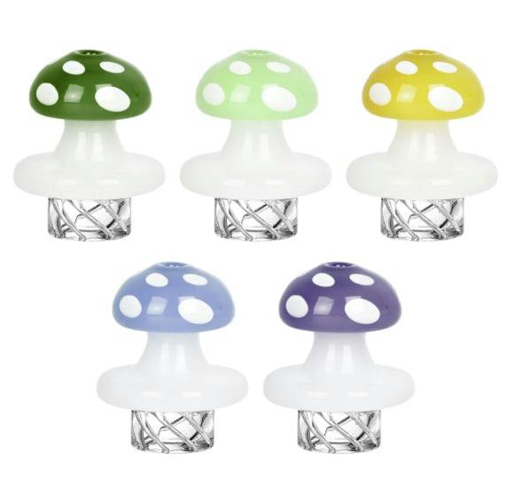 Red Eye Glass Mushroom Whirlpool Cap - Blue