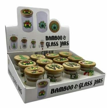Glass Jar w/ Wooden Top - Assorted