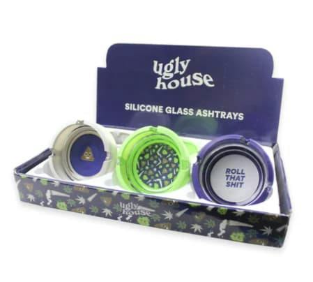 Silicone & Glass 3" Ashtrays - Roll That Shit