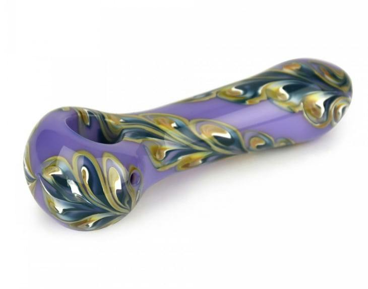 Red Eye Glass 4.5 Paisley Hand Pipe - Purple & Yellow