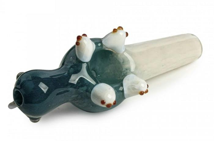 4.5" Dinosaur Jr. Hand Pipe - Teal & White