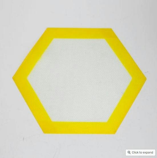 Hexagon Yellow Large Silicone Dab Mat
