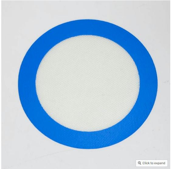 Round Blue Large Silicone Dab Mat