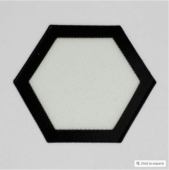 Hexagon Black Large Silicone Dab Mat