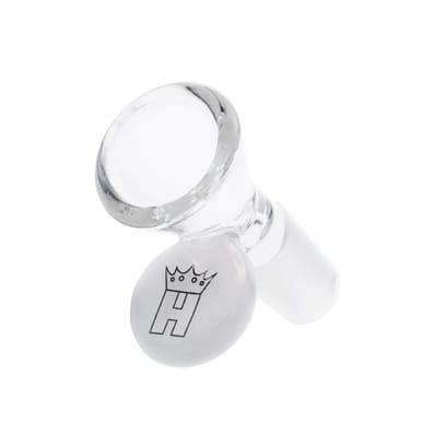Hoss Glass, 19mm Cone Bowl w/ Coloured Tab - White
