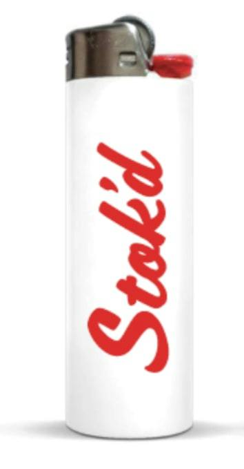 Stok'd | Stok'd BIC logo Lighter | White