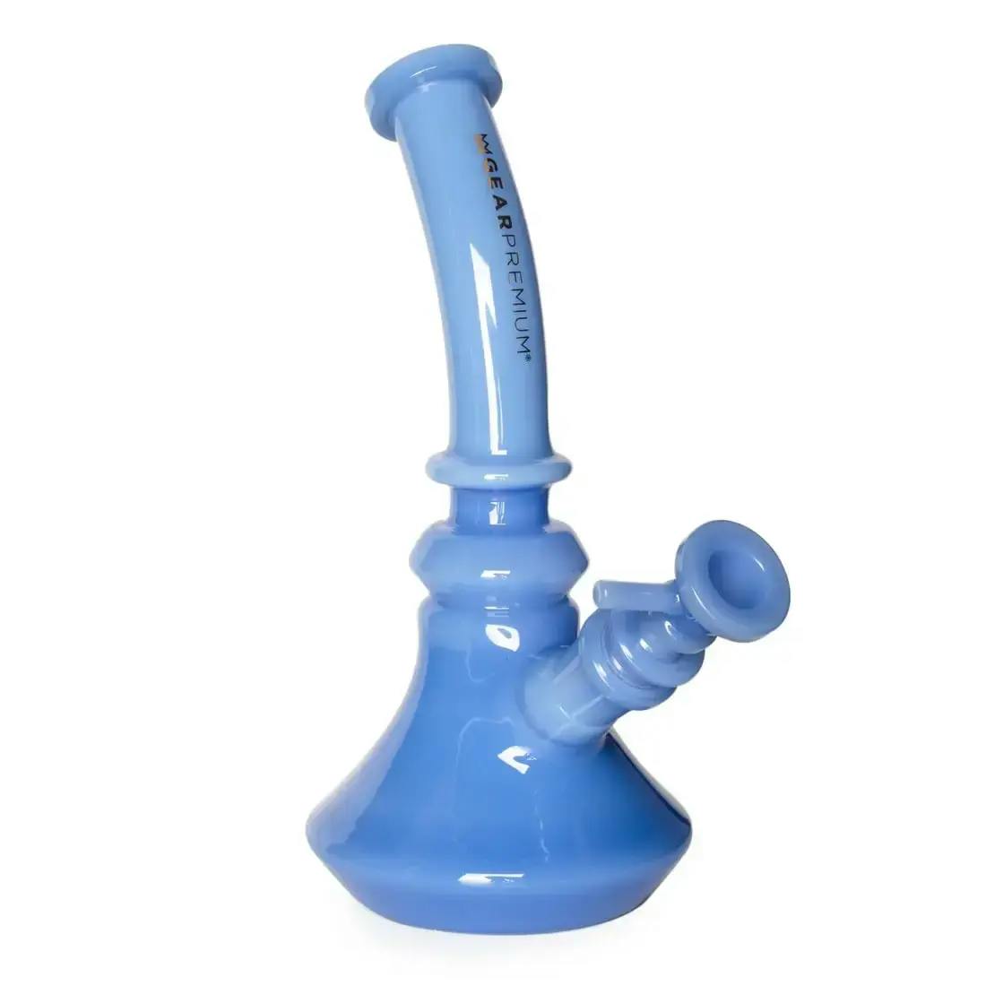 8" Tall Periwinkle Cypress Bell Base Water Pipe w/ Curved Neck | GEAR Premium