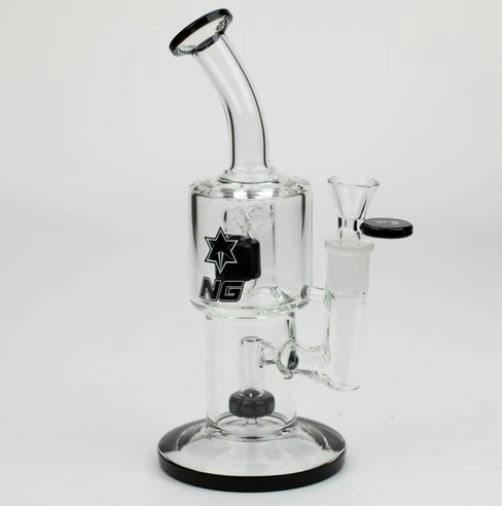 Nice Glass 8.5 INCH DOUBLE CHAMBER BUBBLER - ASSORTED COLORS