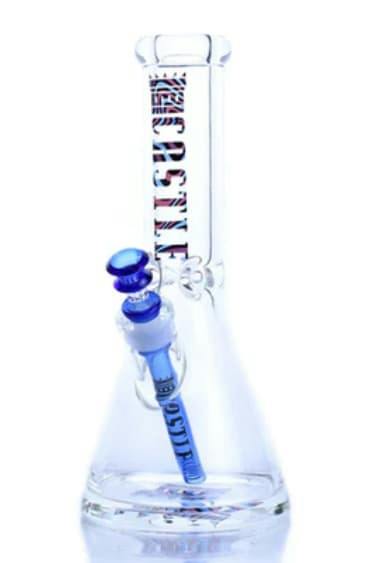 CASTLE GLASSWORKS 12" 9MM BEAKER WAVES DESIGN