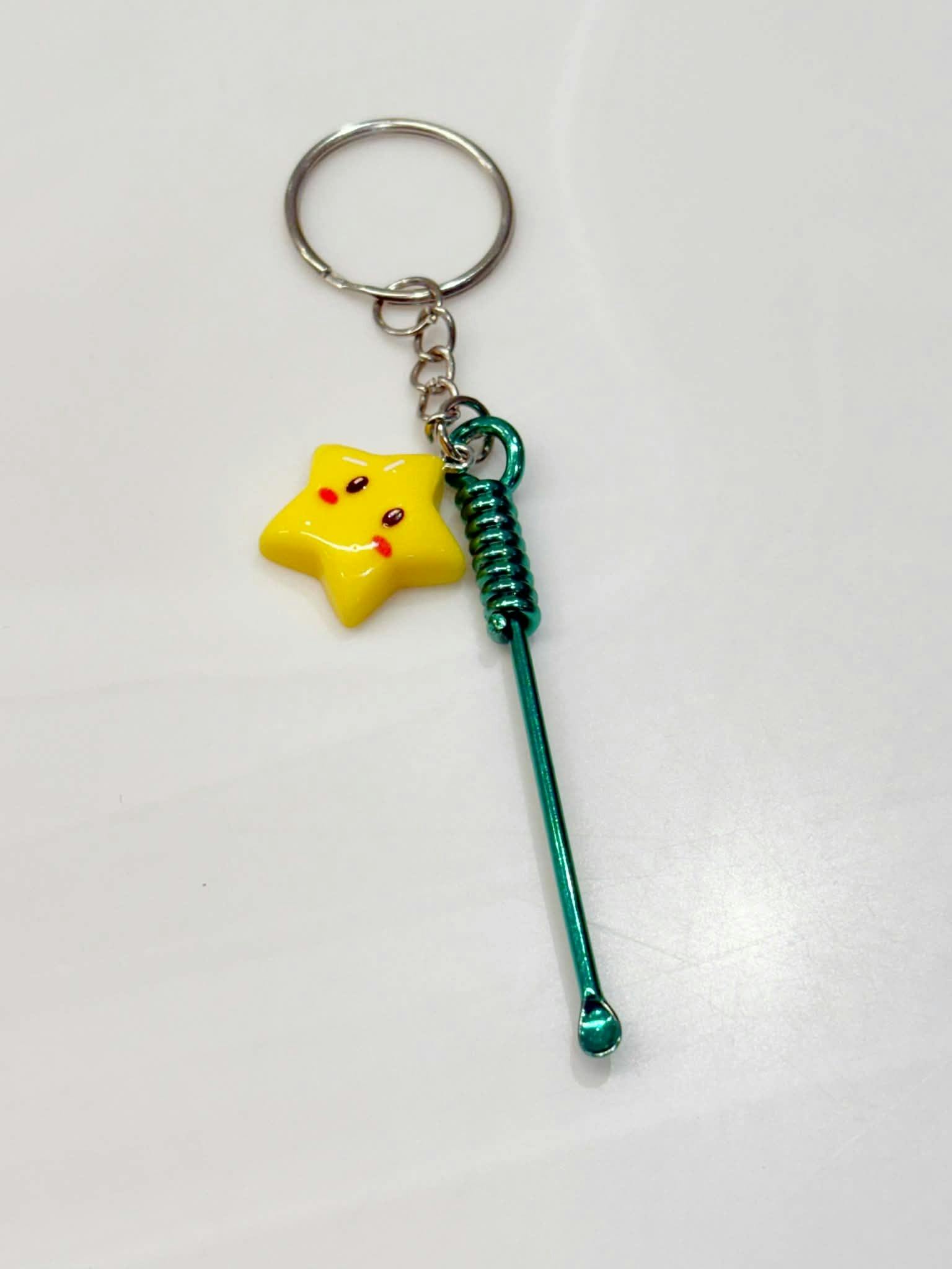 Bud Kitten Dab Tool Keychain - Green + Star