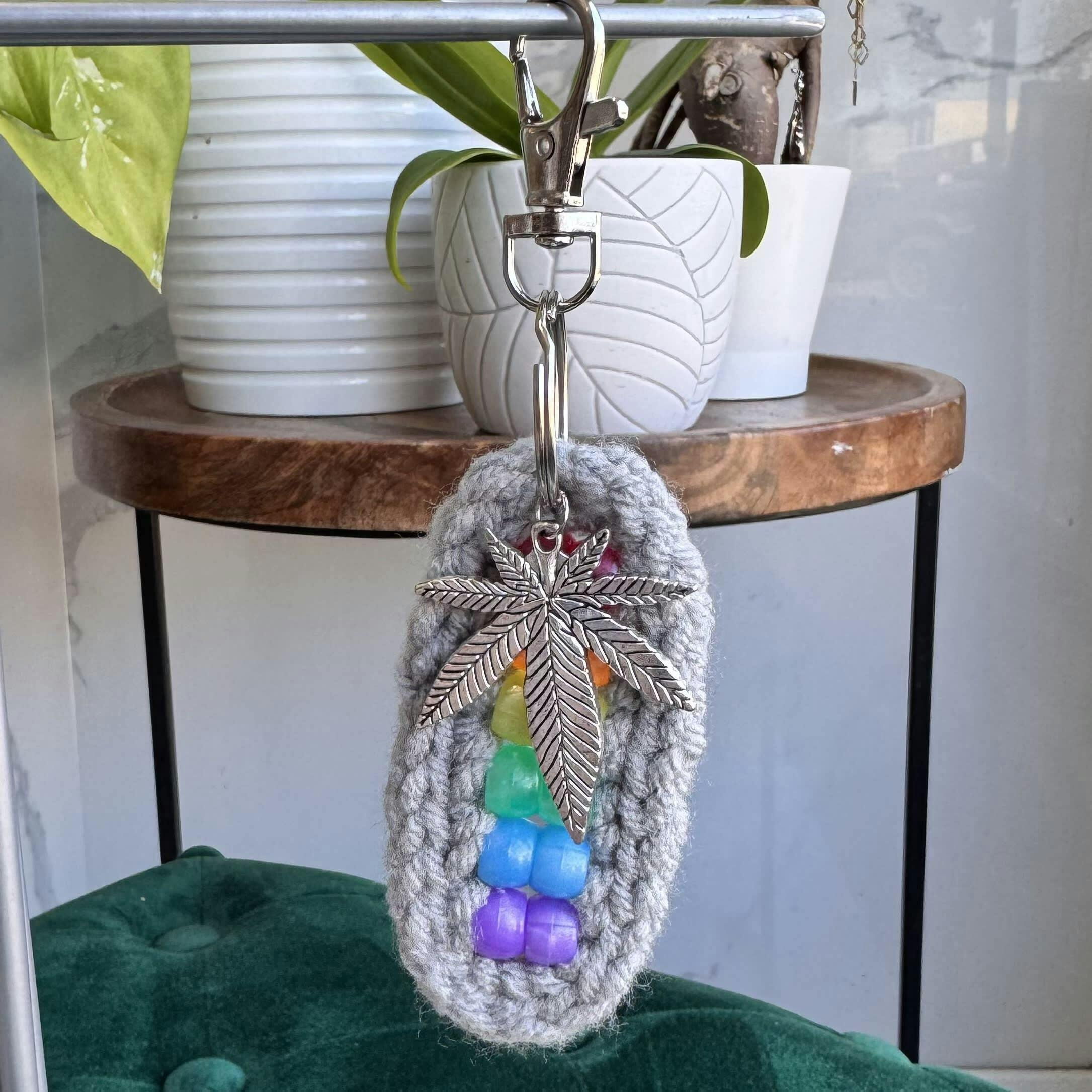 Grey Rainbow Fidget Keychain