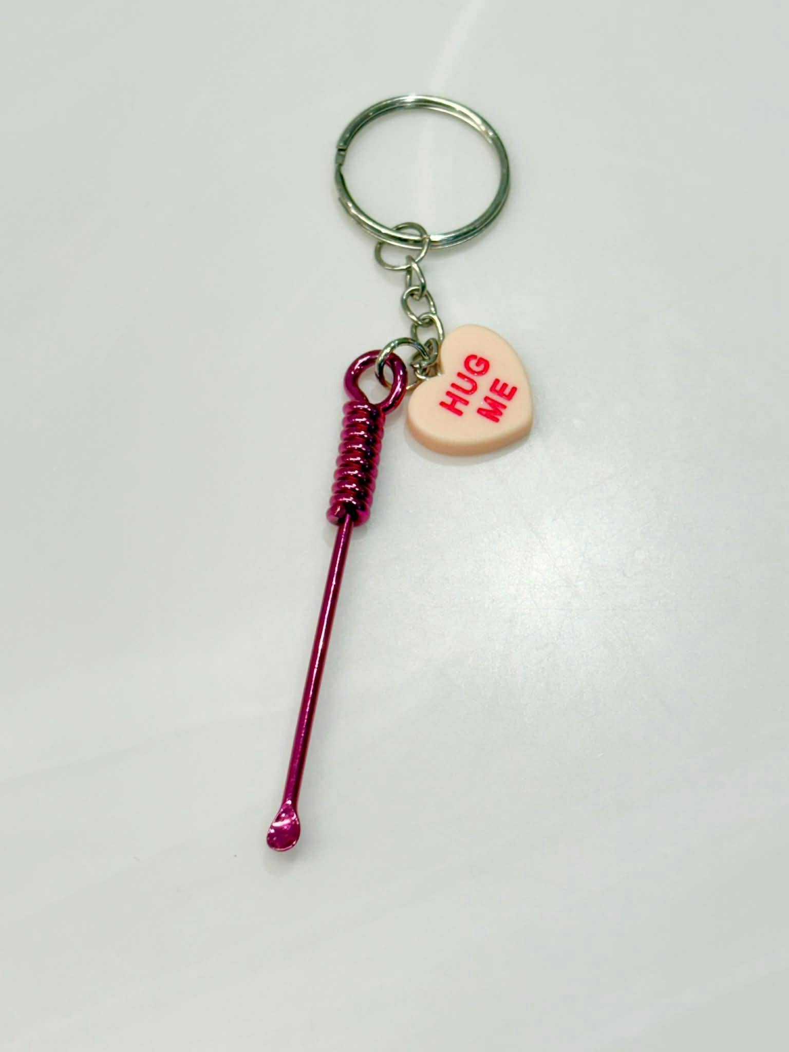 Bud Kitten Dab Tool Keychain - Pink + Hug Me Heart