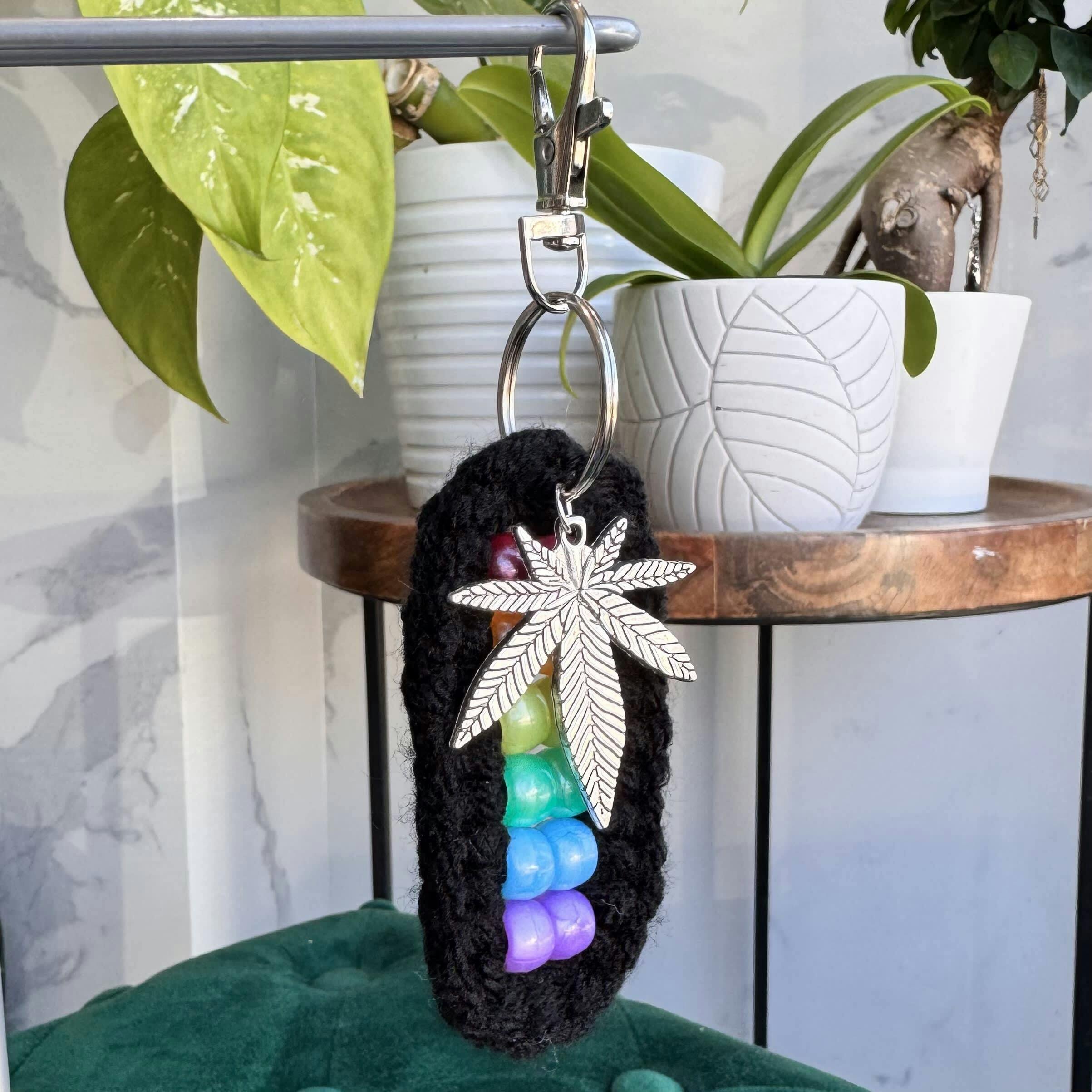 Black Rainbow Fidget Keychain
