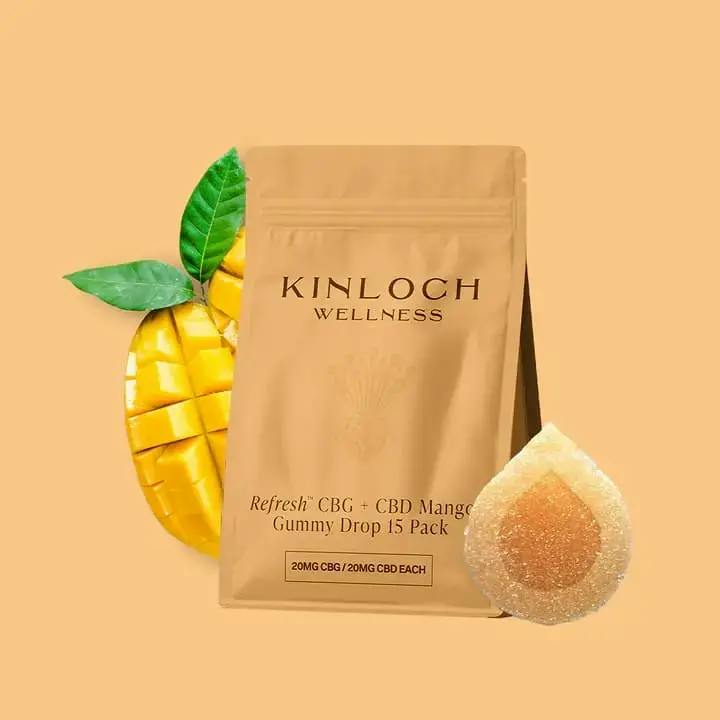 REFRESH - CBG+CBD MANGO GUMMY DROPS - 15 Pieces