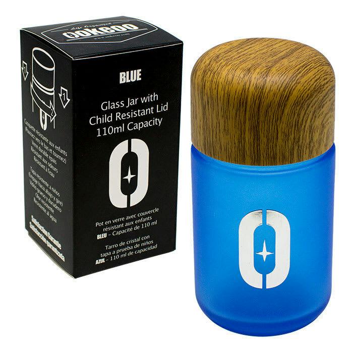 Child Resistant Lid Blue Storage Jar