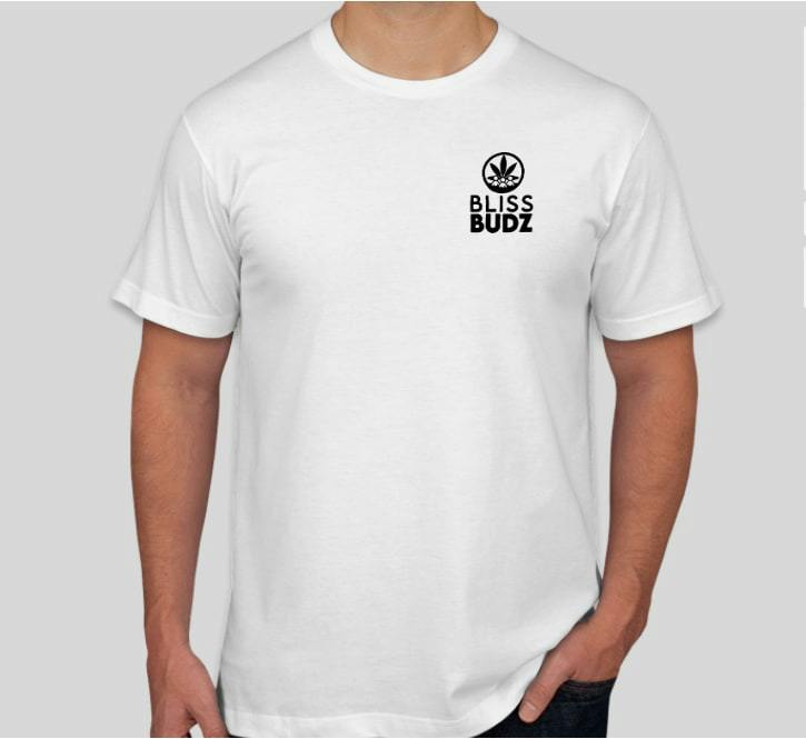 White Bliss Budz Round Neck T-Shirt - Medium