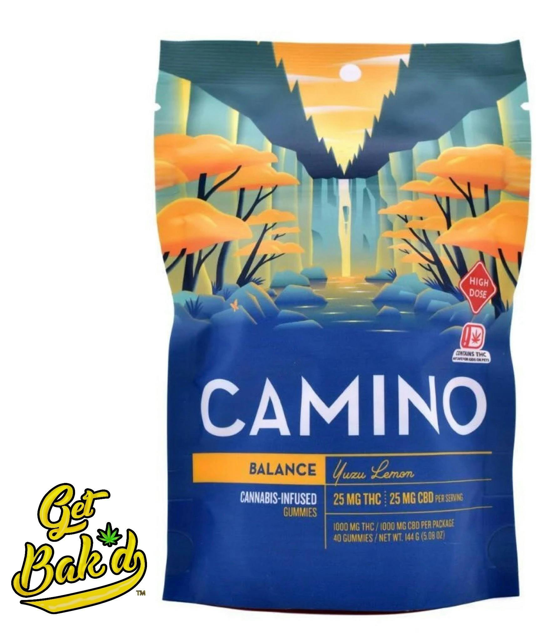 Kiva Camino Balance 1000mg 1:1 THC:CBD Gummies (Yuzu Lemon)