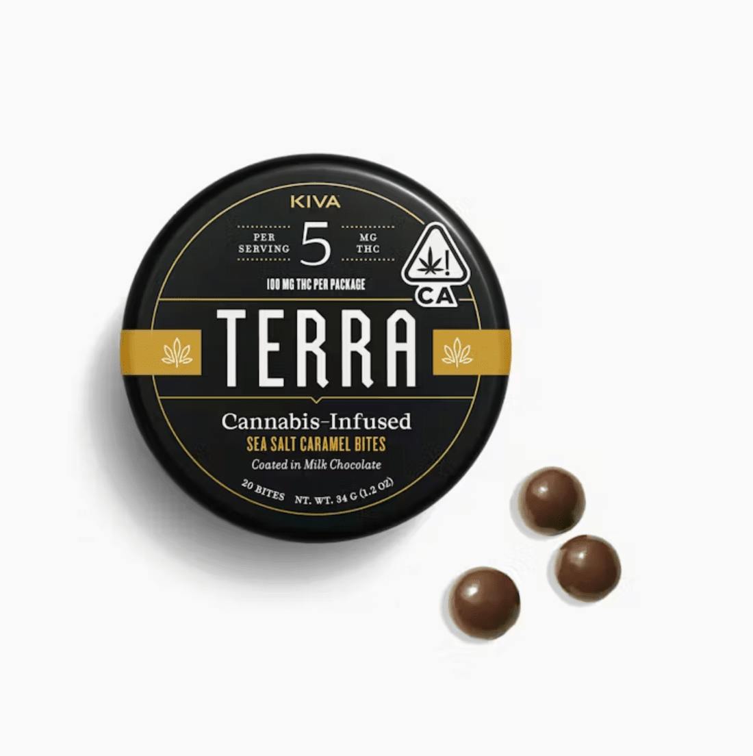Kiva Confections - Terra Sea Salt Caramel Bites - 100mg - 34 g