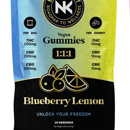 Natures Key - 1:1:1 Blueberry Lemonade Vegan Gummy
