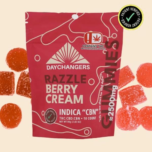 Day Changers - 2500mg THC Gummy - CBN - Indica - Razzle Berry Cream