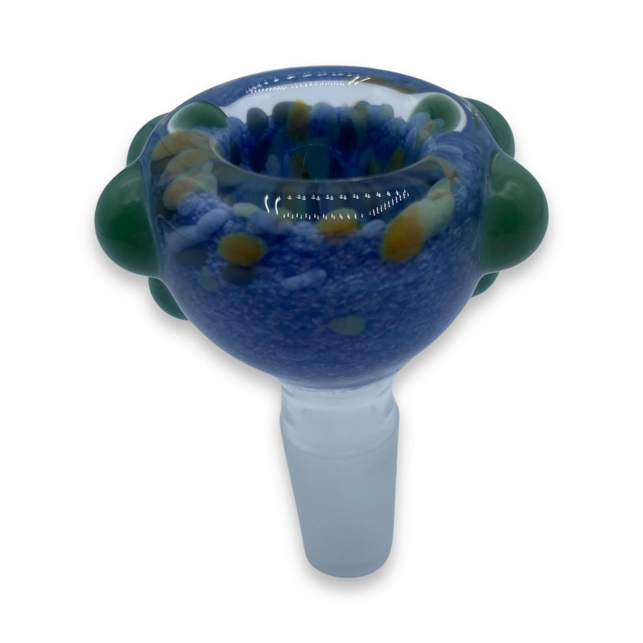 Marblesbee Blue Glass 14mm 4 Hole Slide Sarahmarblesbee