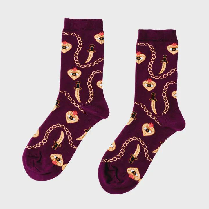 Heart & Dagger Socks