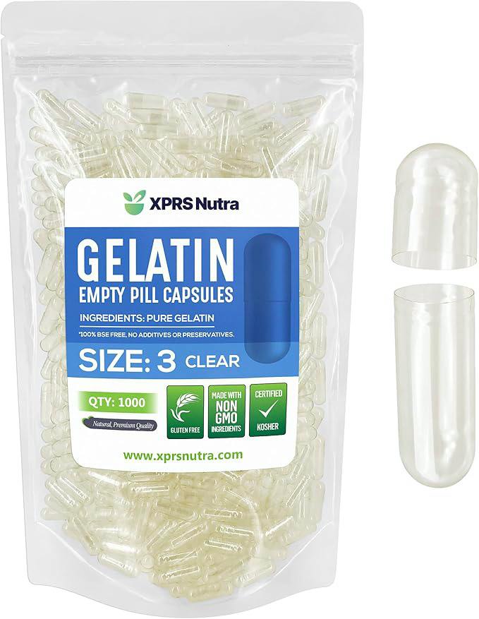 XPRS Nutra - 10x Size 3 Empty Gelatin Pill Capsules