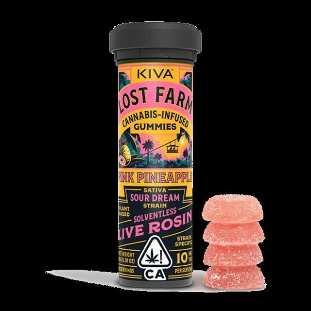 Pink Pineapple 'Sour Dream' Live Rosin Gummies | 100mg | 10ct | 10mg/ea
