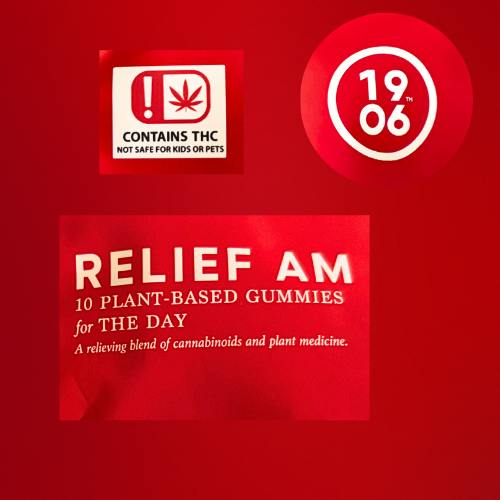 1906 Relief AM Sour Watermelon Gummies (250mg THC,300mg CBD,200mg CBG,100mg CBC PER PACK)