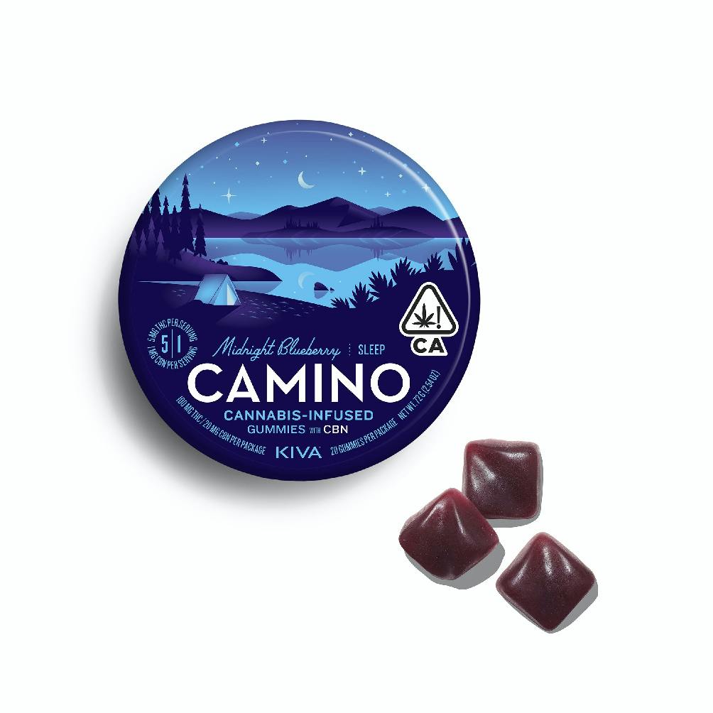 Kiva Camino Gummies Midnight Blueberry CBN