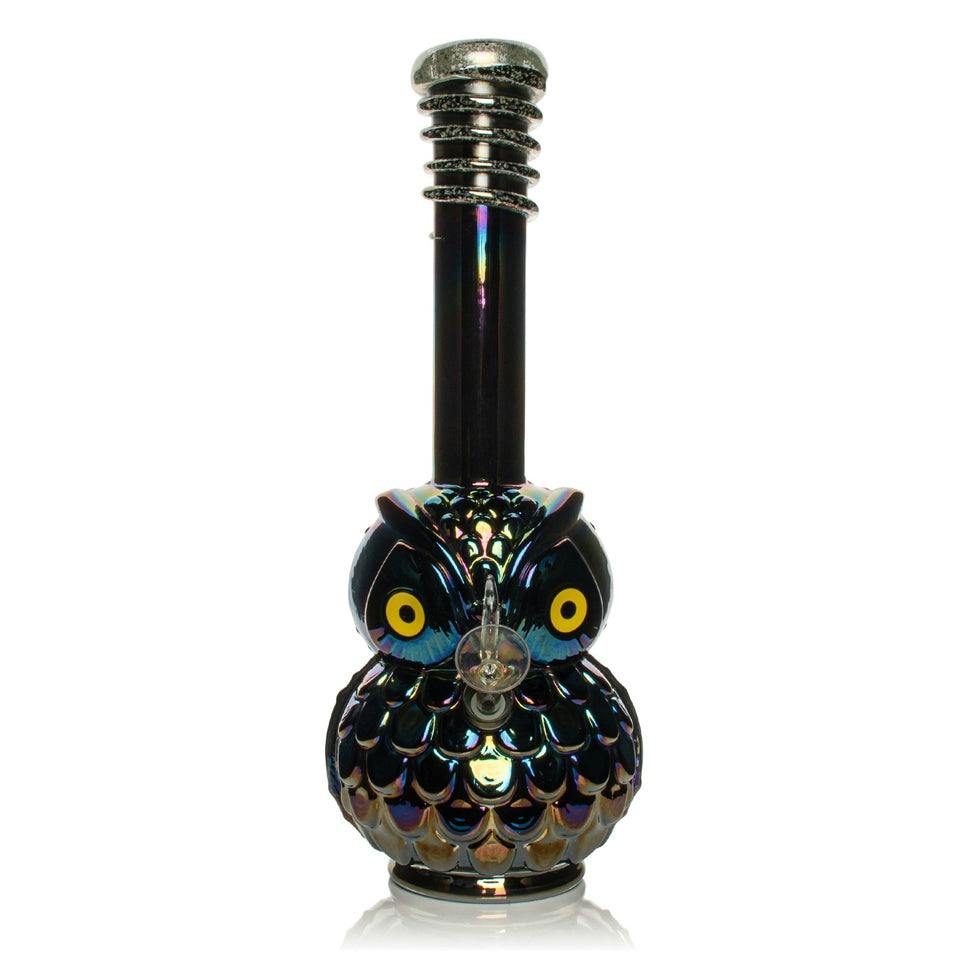 Platinum Metallic Owl Tube - 12" - Assorted