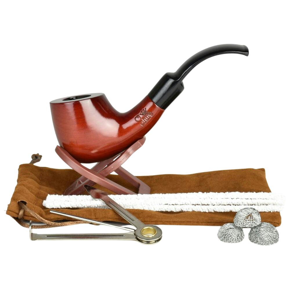 Pulsar x Shire Pipe - Smoking Pipe - 6" - Brandy Cherry Wood