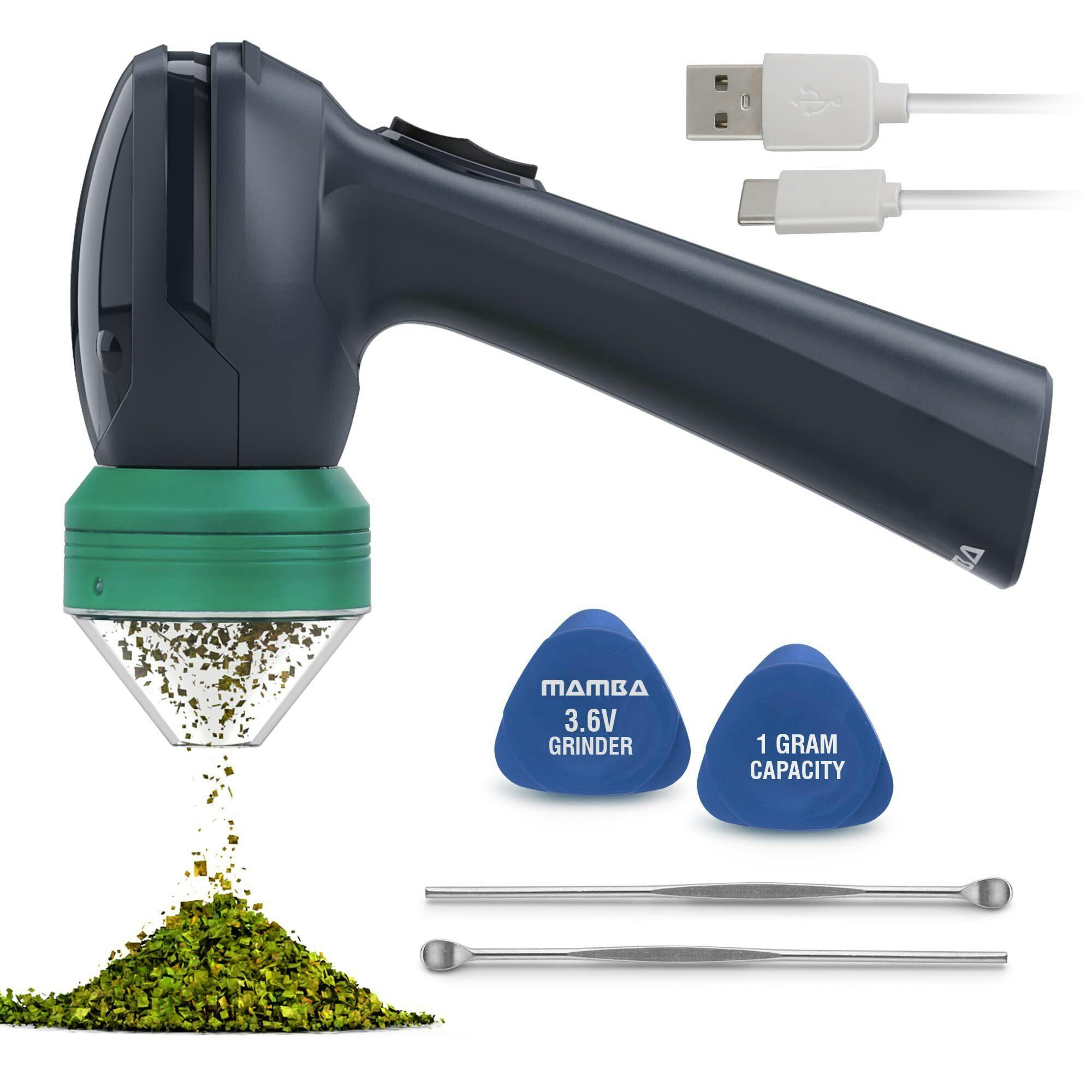 Mamba Grinders - Lite V3 Electric Grinder - Charcoal / Green