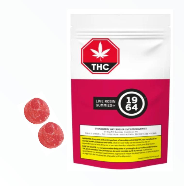 1964 - Strawberry Cough Strawberry Watermelon FSE Live Rosin Gummies 2x4.2g >S