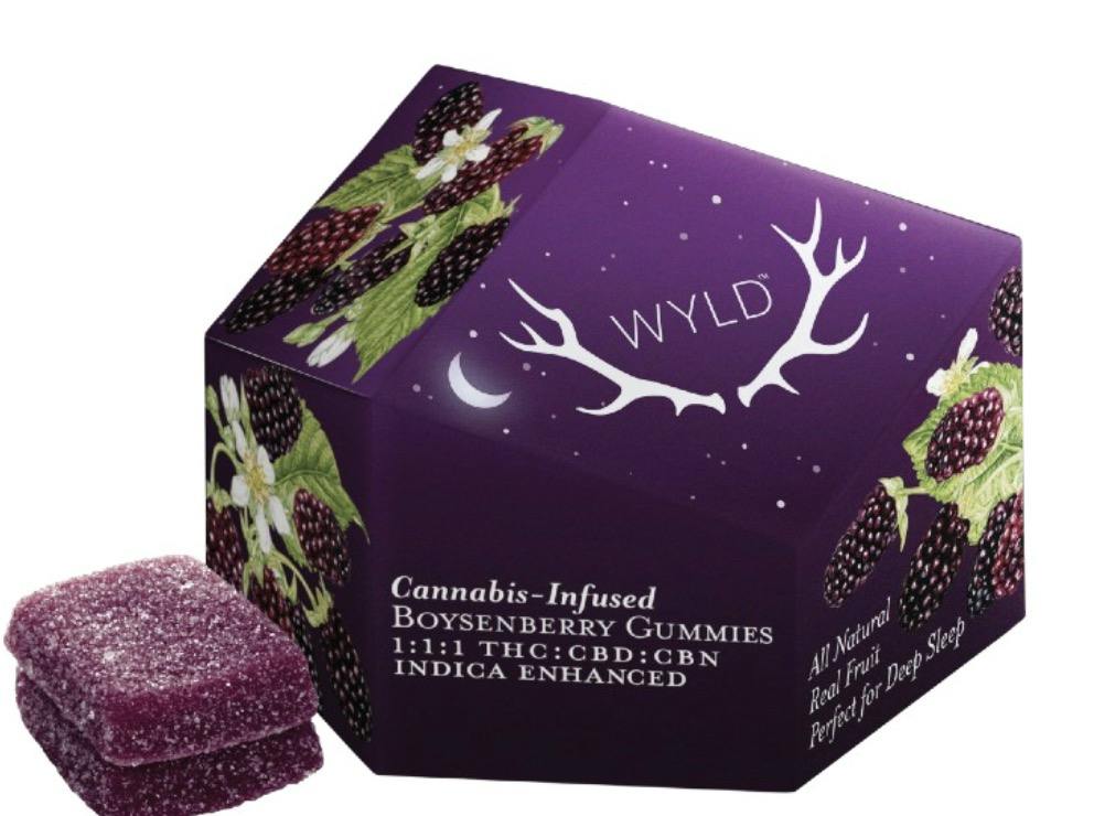 Wyld-Boysenberry CBN 100mg|THC: 100mg|CBD 100mg Gummies-Indica Enhanced