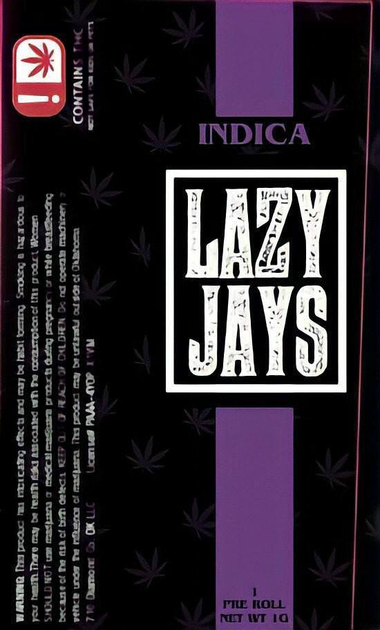 Lazy Jay's Pre-Rolls 1g - Sherbz 27.82% Indica