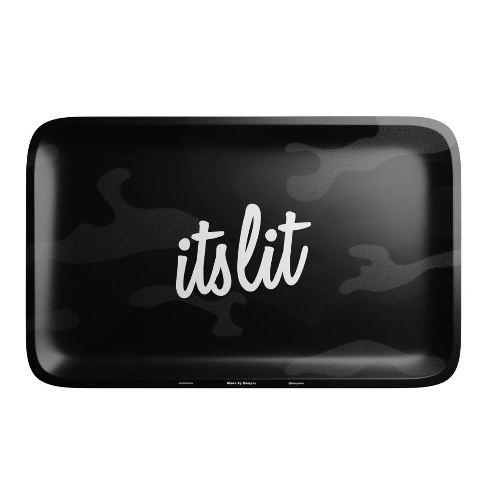 Rolling Tray - Metal - It's Lit Black Camouflage - Medium