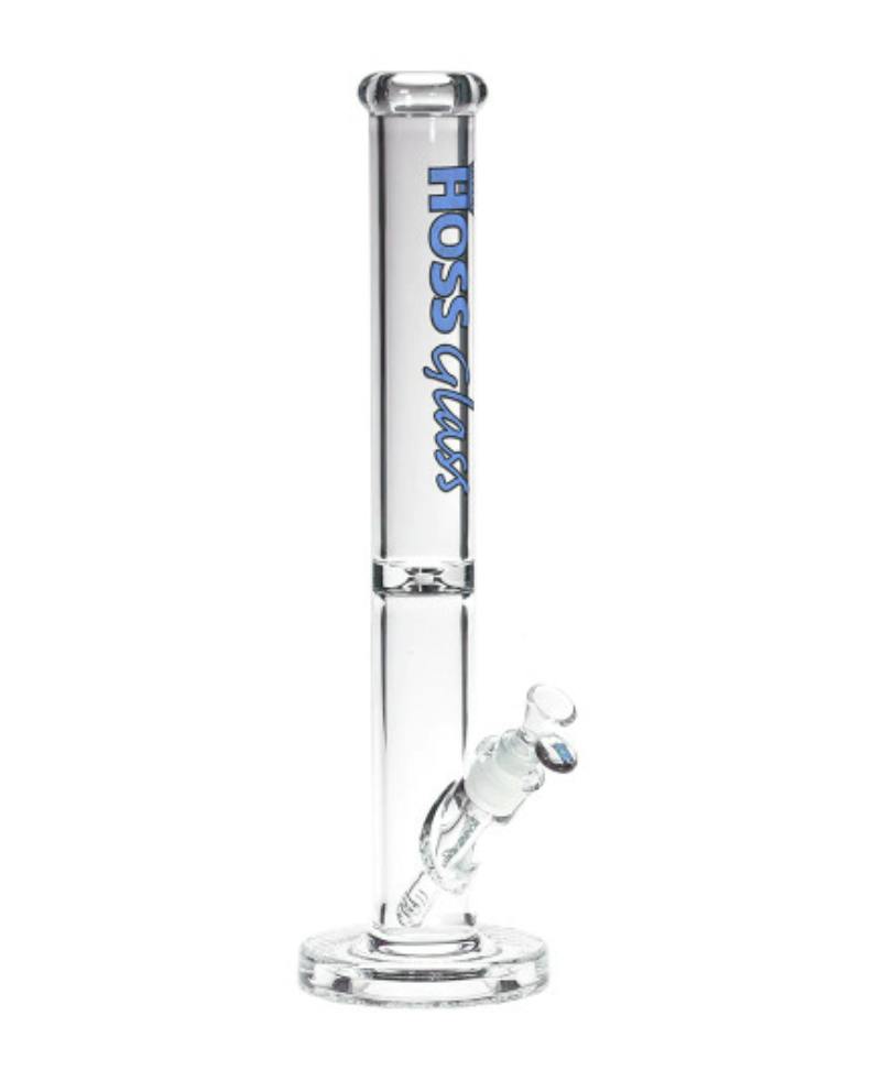 Hoss Glass 18" 50mm Straight Tube w/ Embossed Base & Coloured Logo