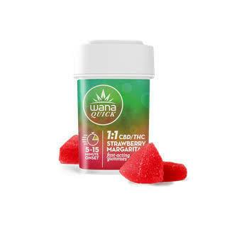 Wana | Quick | Strawberry Margarita 100mg 1:1 CBD Gummies