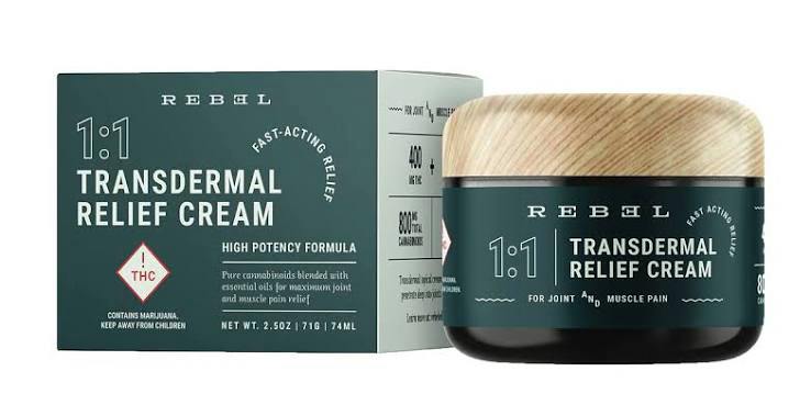 Rebel- Transdermal Relief Cream - 1:1 400mg THC: 400mg CBD