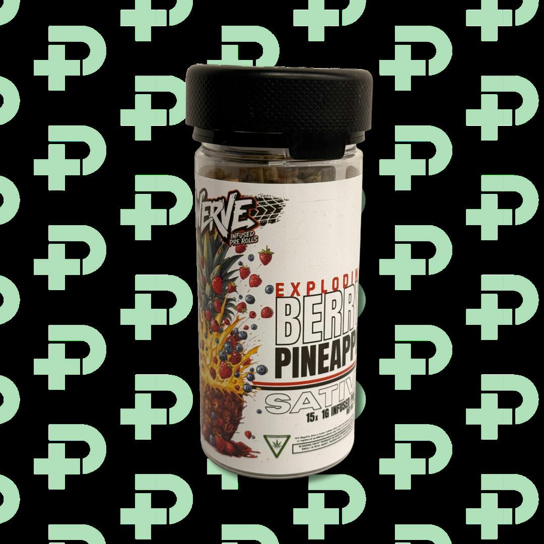 Swerve 15 Pack 1g Infused Prerolls - Exploding Berry Pineapple cannabis product