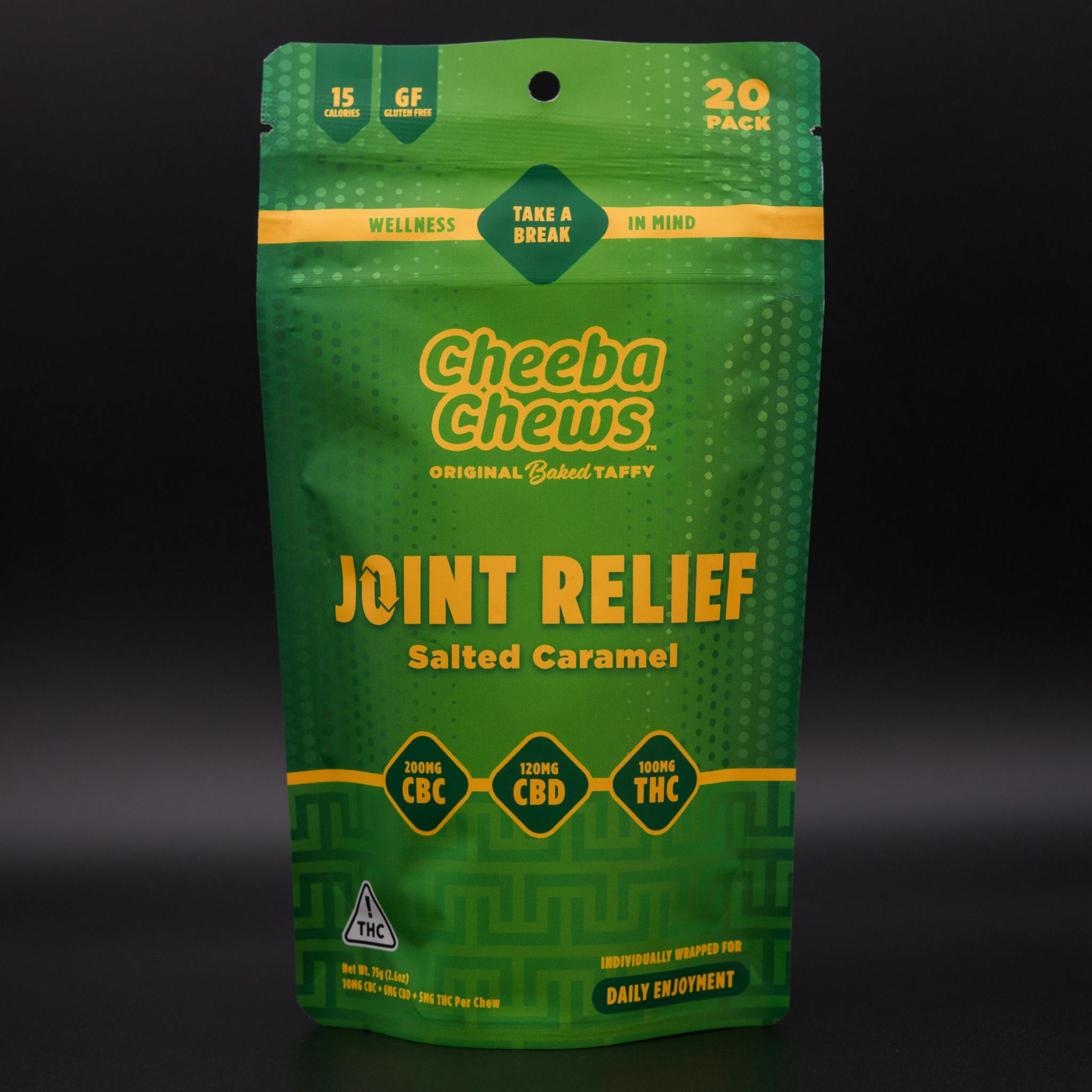 Cheeba Chews | 100mg | Joint Relief Salted Caramel | Taffy | 20pk
