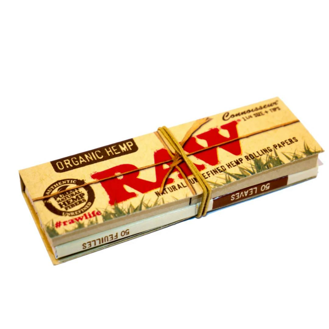 1 1/4" Raw Organic Hemp Rolling Papers with Tips