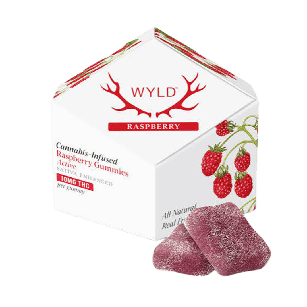 Raspberry Sativa Enhanced Gummies | 100mg | 10ct | 10mg/ea