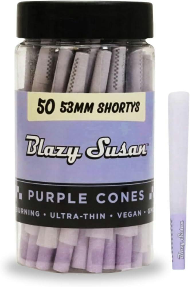 Purple 53mm Paper Cones 50pk - One Size