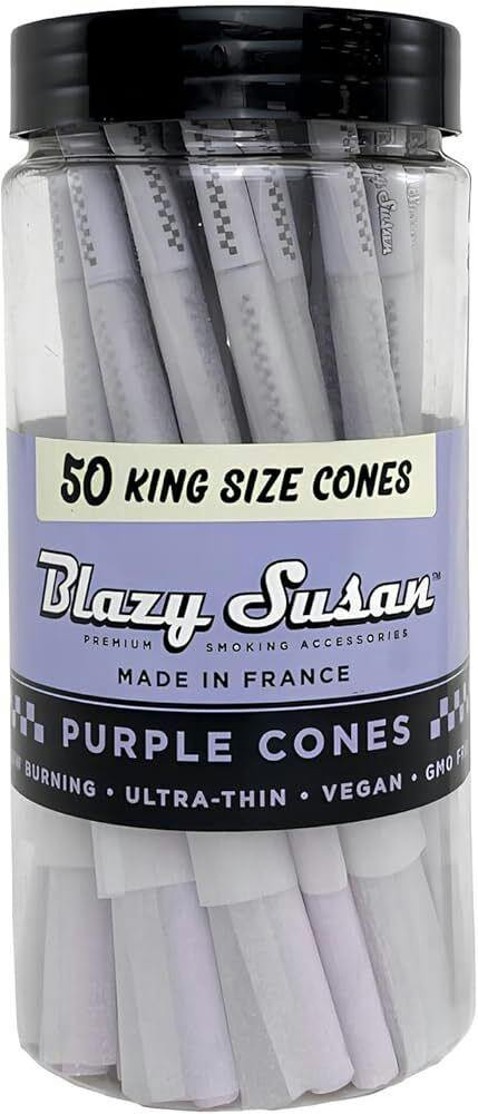 Purple King Size Paper Cones 50pk - One Size