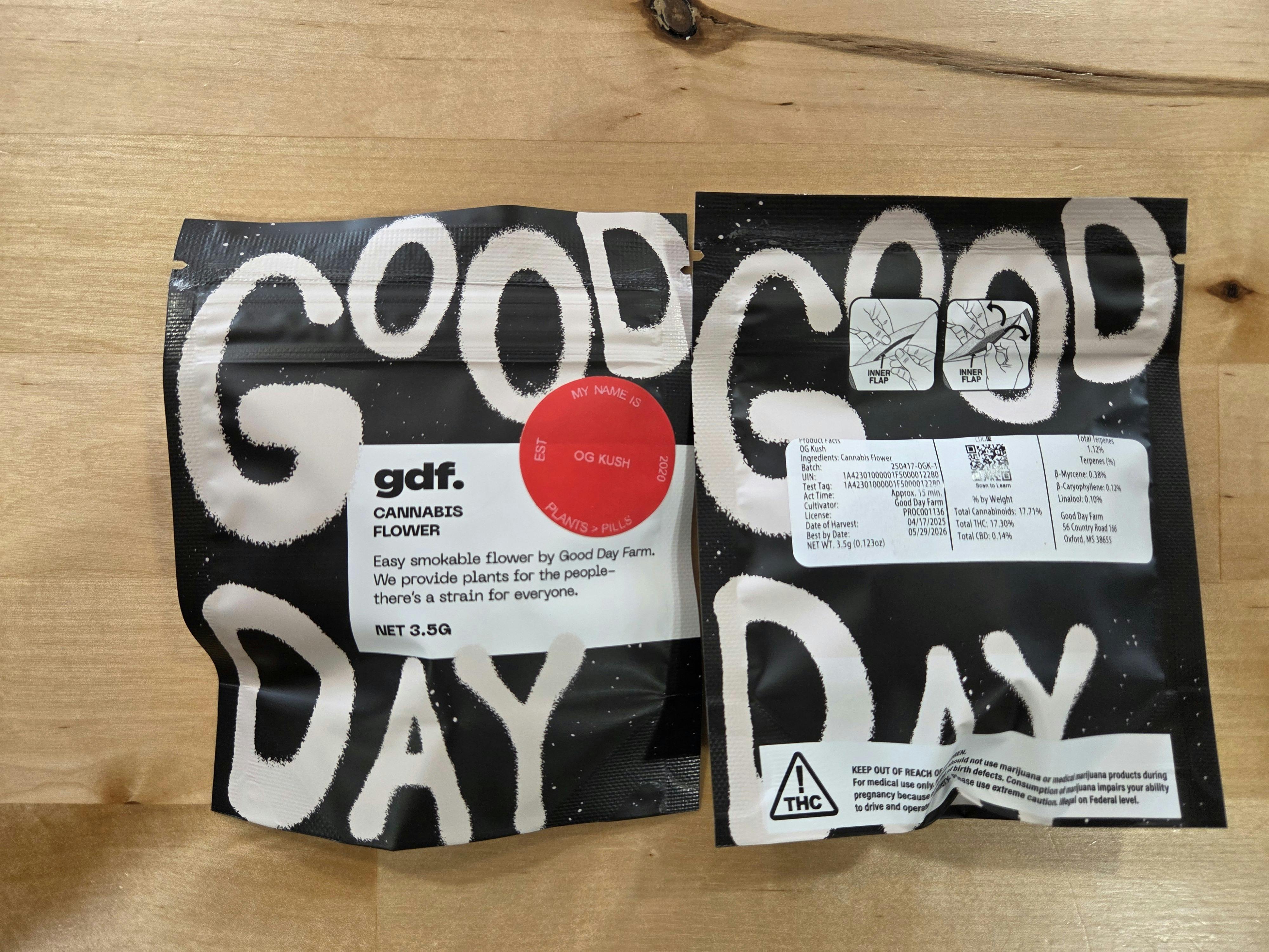 GDF: Flower | OG Kush | 3.5g by GOOD DAY FARM