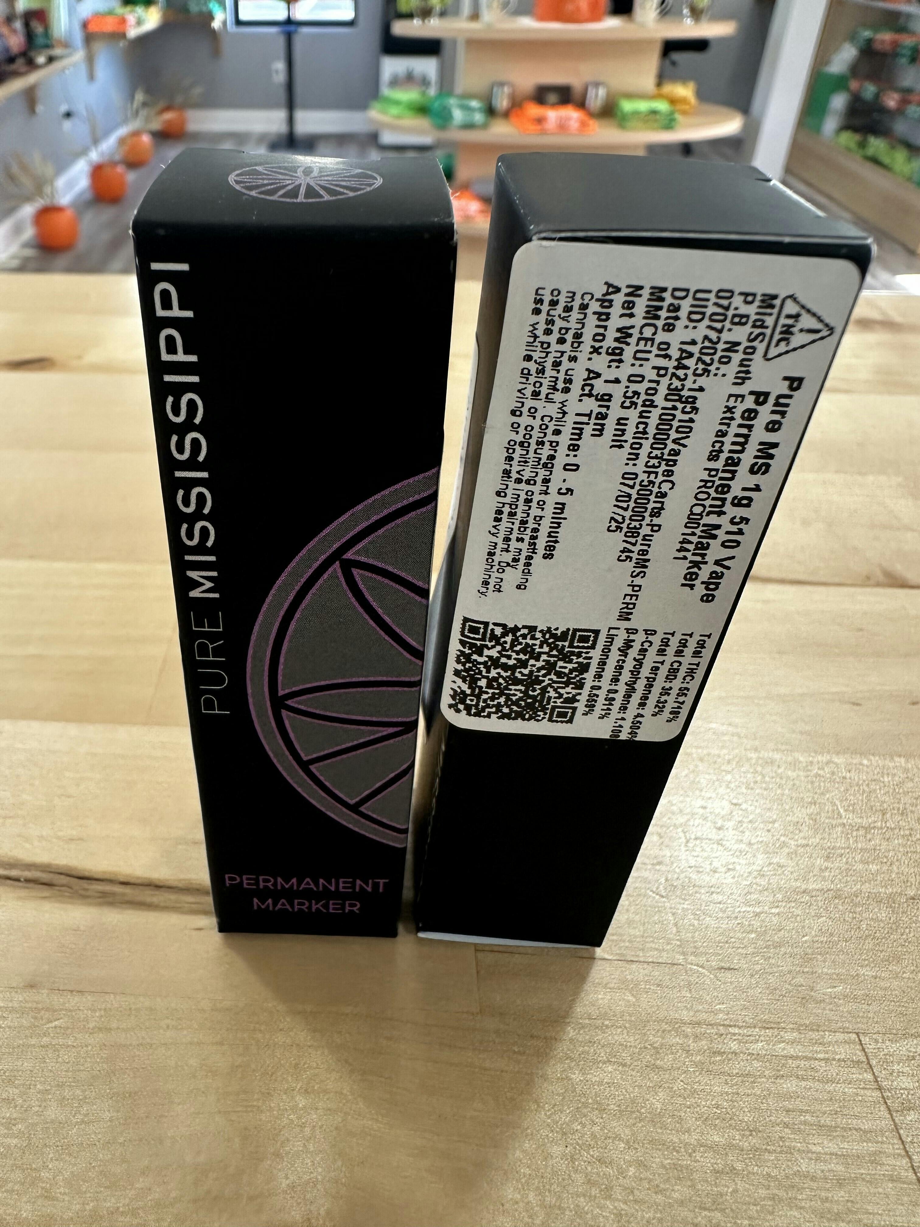 Permanent Marker - Full Spectrum - Vape Cart - 1g by MidSouth Extracts