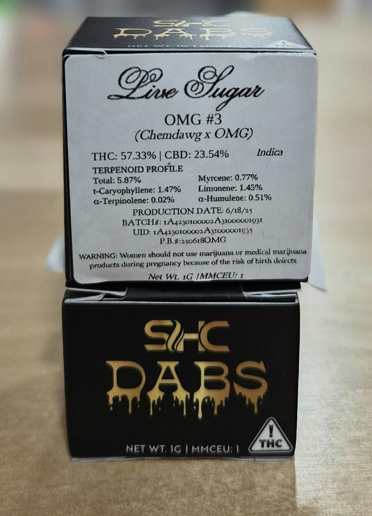 SHC - OMG #3 Live Sugar - 1g at Canablume Dispensary, LLC